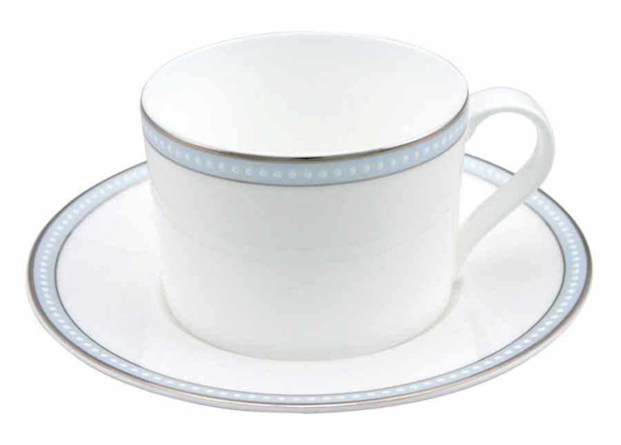 Topaz Pearl Flat Cup & Saucer Set by Nikko-1