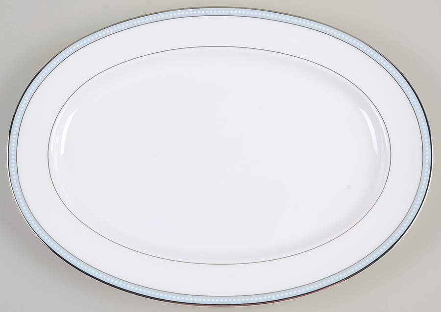 Topaz Pearl 14" Oval Serving Platter by Nikko-1