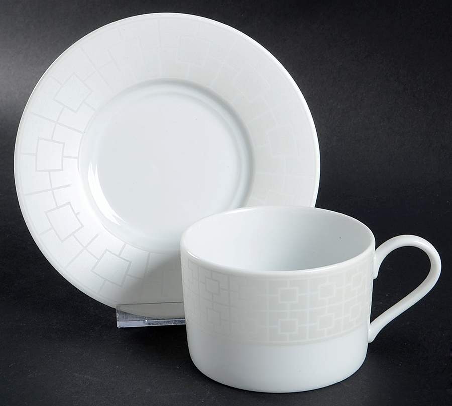 Fretwork Flat Cup & Saucer Set by Nikko-1