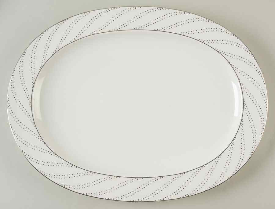 Platinum Waltz 14" Oval Serving Platter by Noritake-1