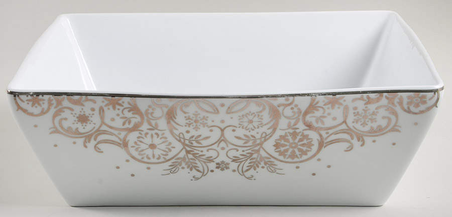 Silver Snowflake 10" Square Serving Bowl by Noble Excellence-1