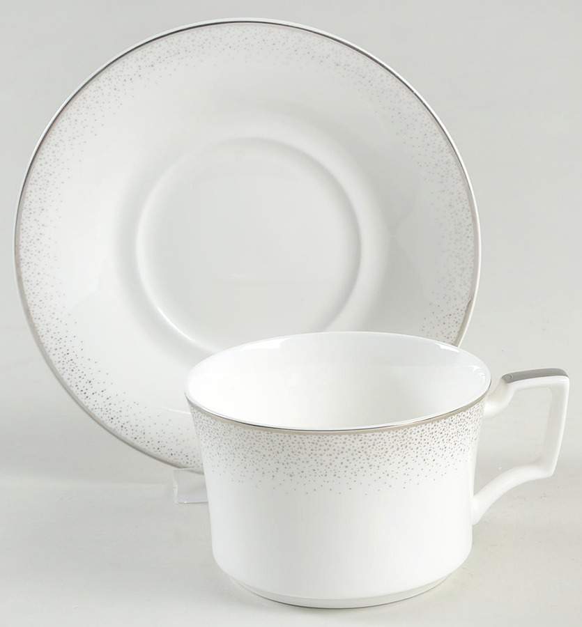 Alana Platinum Flat Cup & Saucer Set by Noritake-1