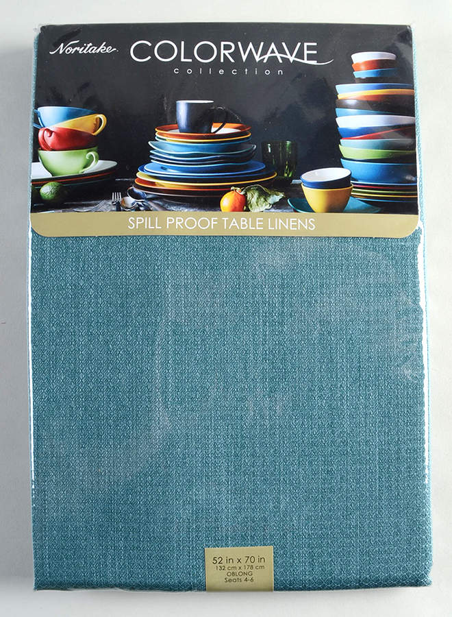 Colorwave Turquoise 52" x 70" Oblong Tablecloth by Noritake-1