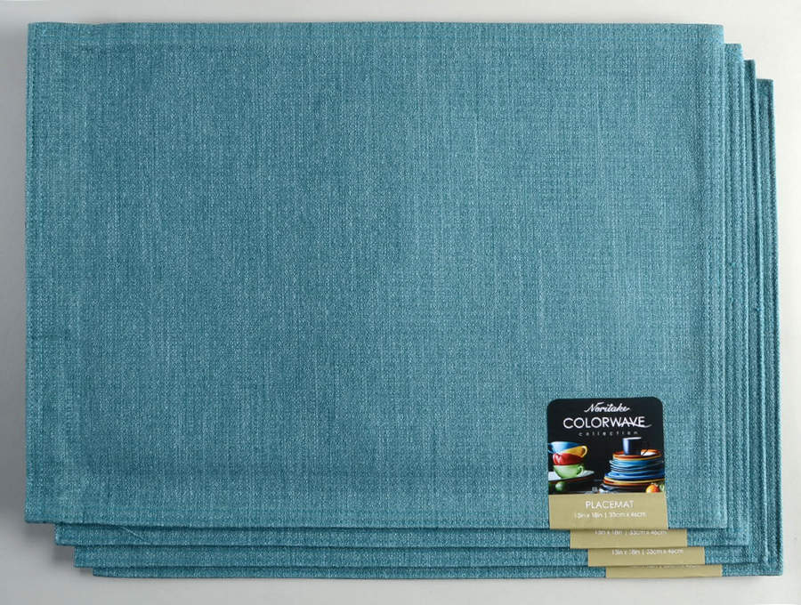 Colorwave Turquoise Cloth Placemat - Set of 4 by Noritake-1
