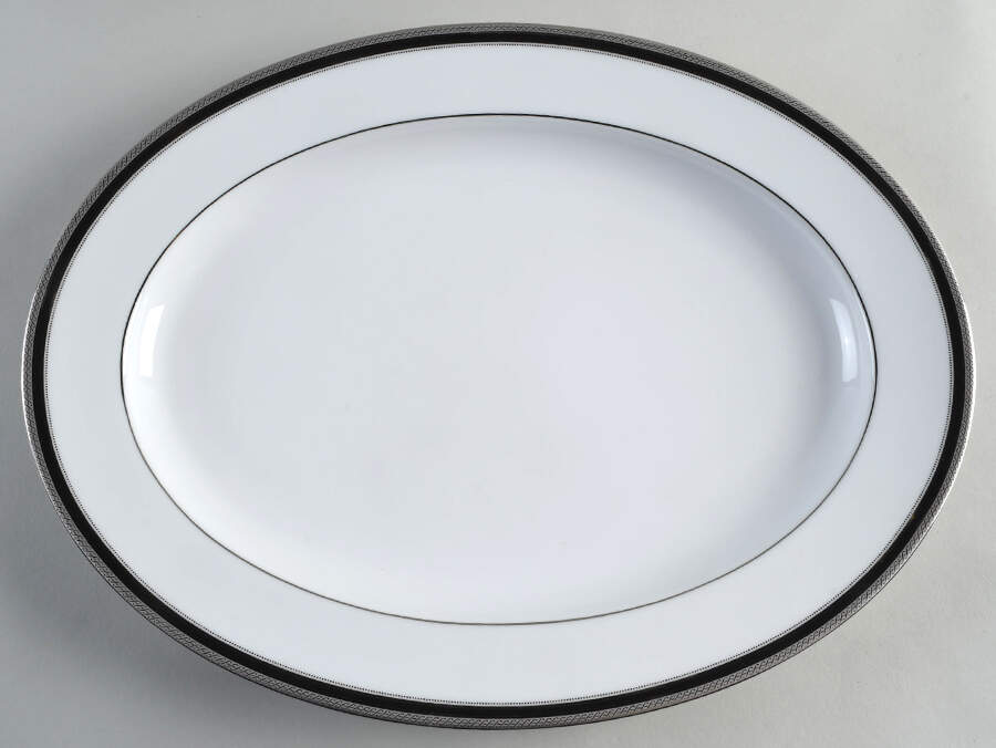 Austin Platinum 16" Oval Serving Platter by Noritake-1
