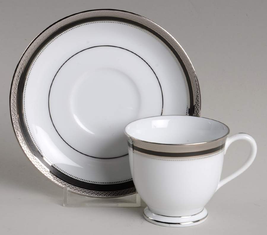 Austin Platinum Footed Demitasse Cup & Saucer Set by Noritake-1