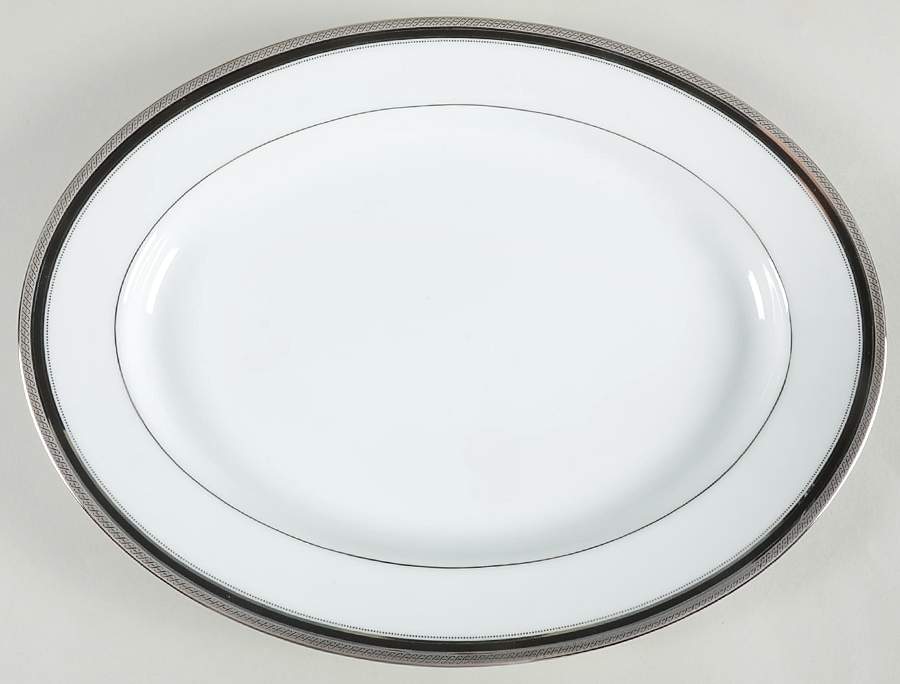 Austin Platinum 13" Oval Serving Platter by Noritake-1