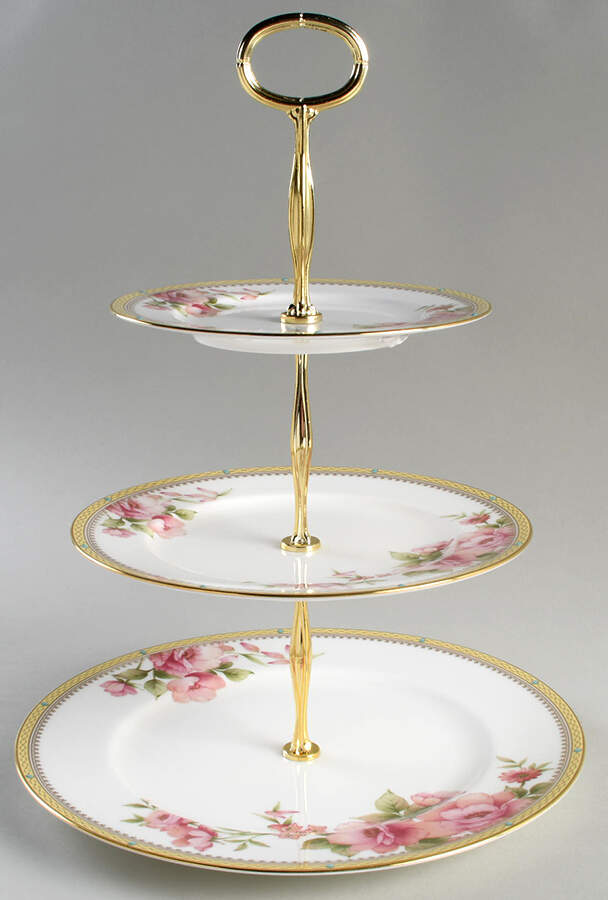 Hertford 13 7/8"-14 1/4" 3-Tiered Serving Tray(DP,SP,BB) HC by Noritake-1