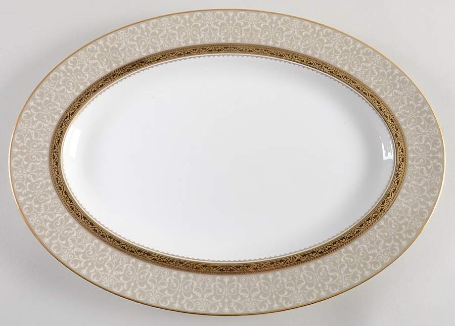 Odessa Gold 14" Oval Serving Platter by Noritake-1