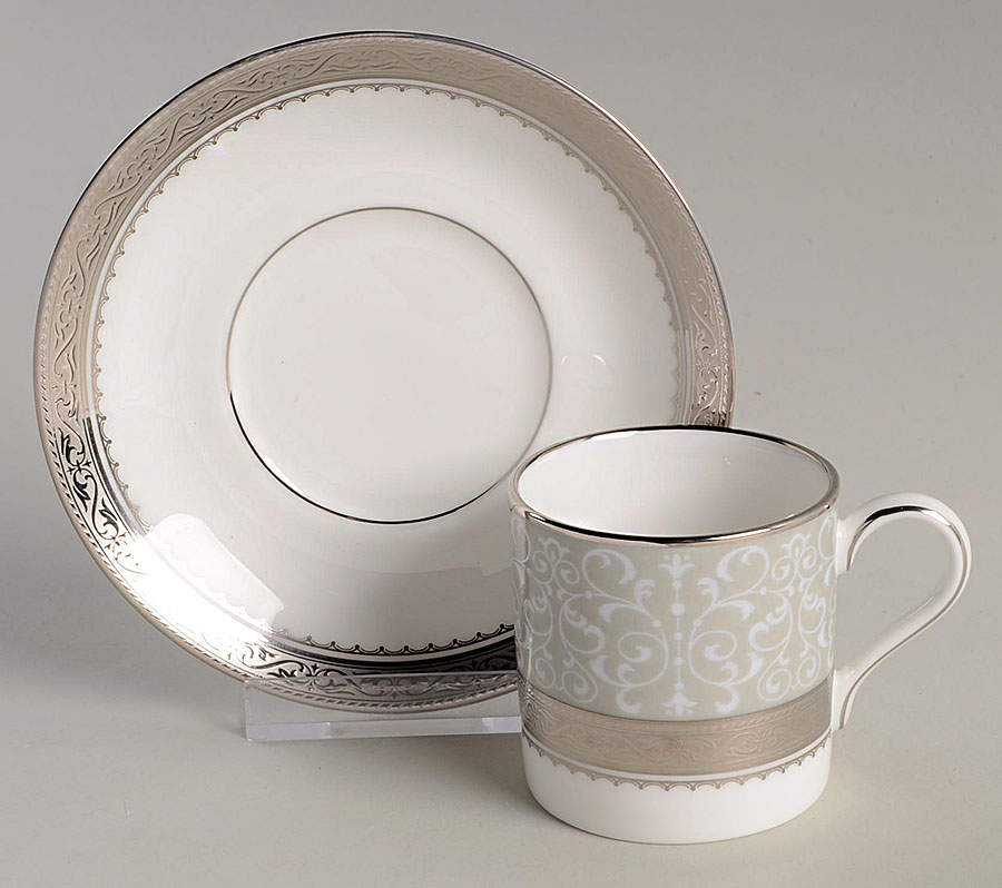 Odessa Platinum Flat Demitasse Cup & Saucer Set by Noritake-1