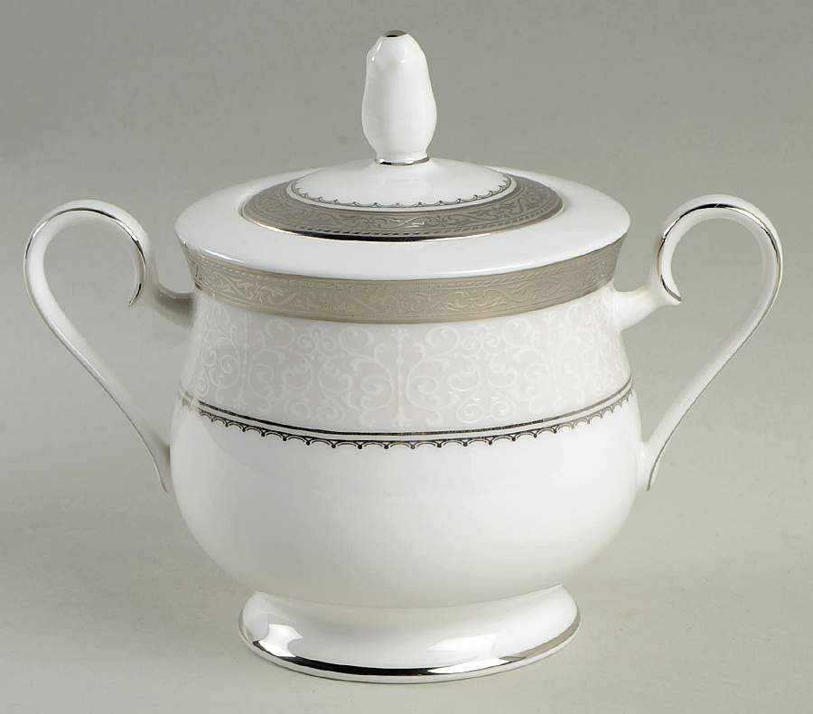 Odessa Platinum Sugar Bowl & Lid by Noritake-1