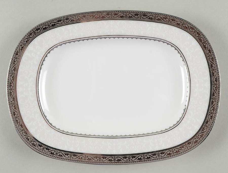 Odessa Platinum Relish/Butter Tray by Noritake-1