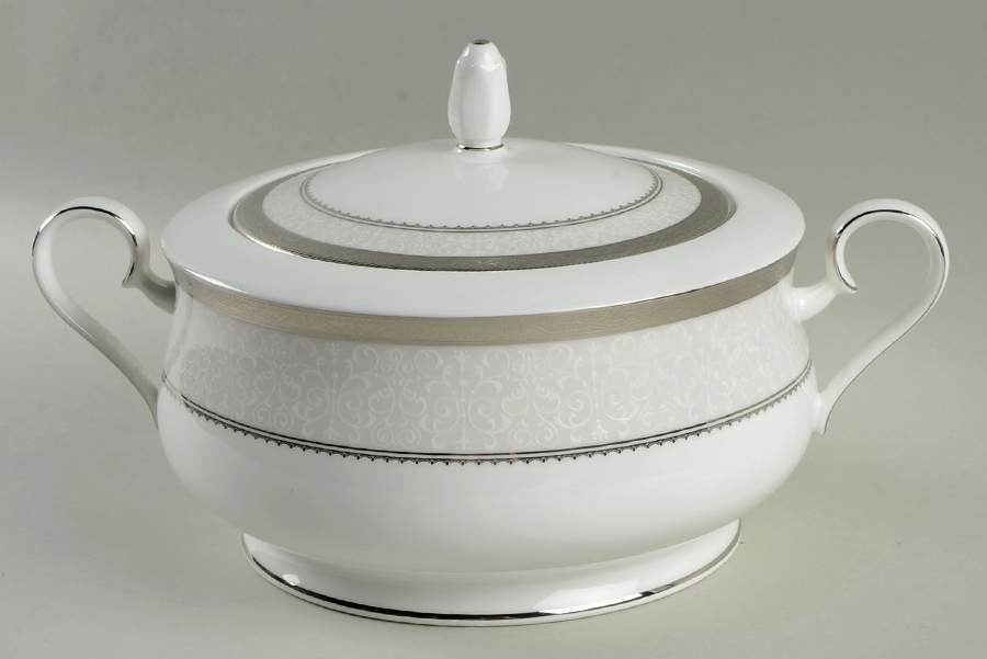 Odessa Platinum Round Covered Vegetable by Noritake-1