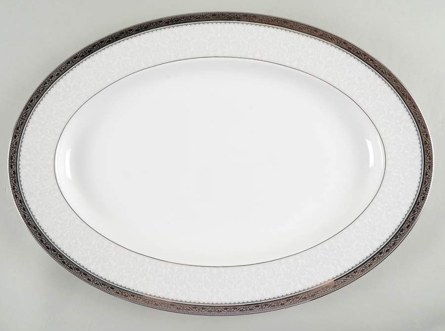 Odessa Platinum 16" Oval Serving Platter by Noritake-1