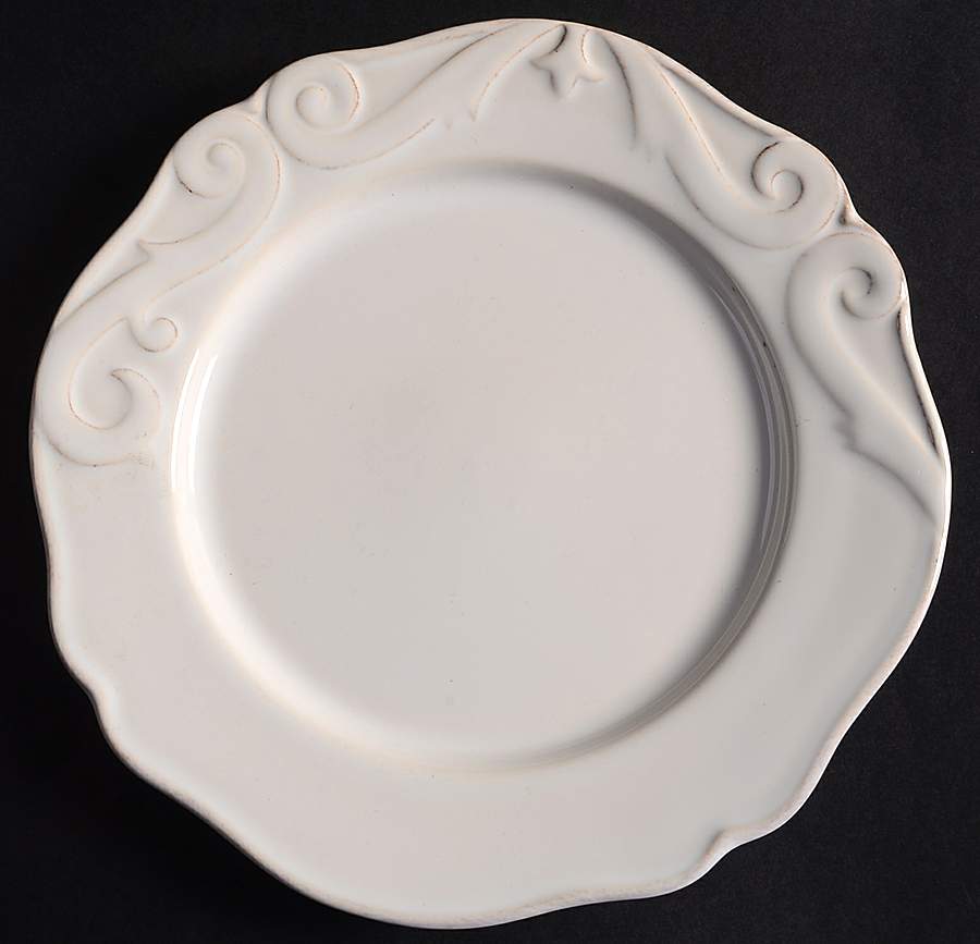 Scroll White Salad Plate by Noble Excellence-1