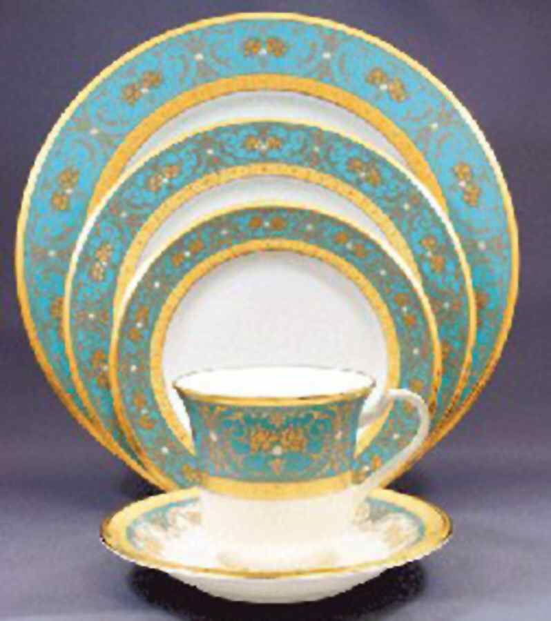Georgian Turquoise Dinner Plate by Noritake-1