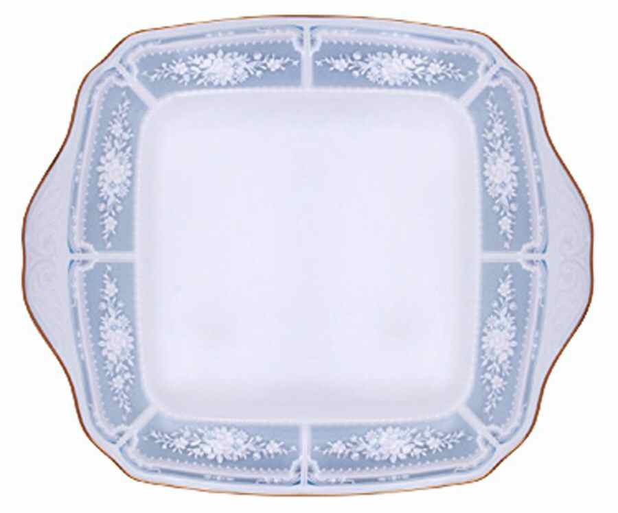 Lacewood Gold Blue Party/Serving/Chip & Dip Plate by Noritake-1