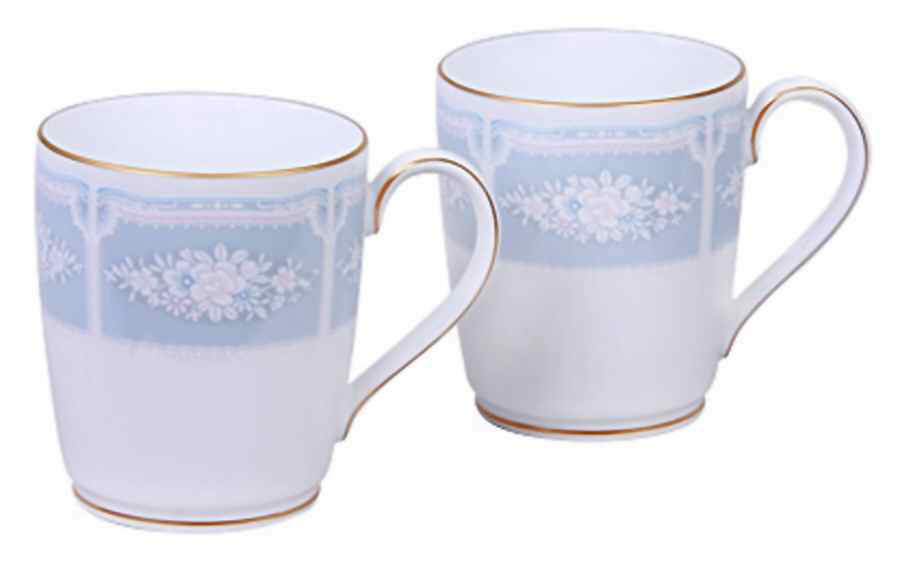 Lacewood Gold Blue Mug by Noritake-1