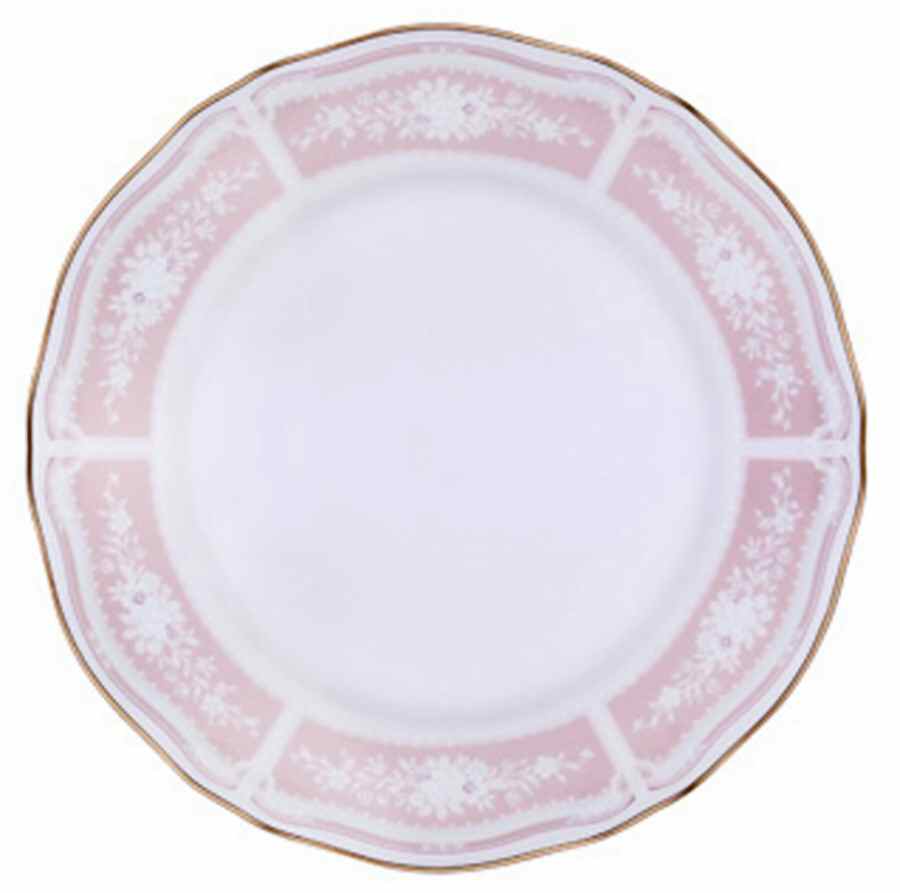 Lacewood Gold Pink Dessert/Pie Plate by Noritake-1