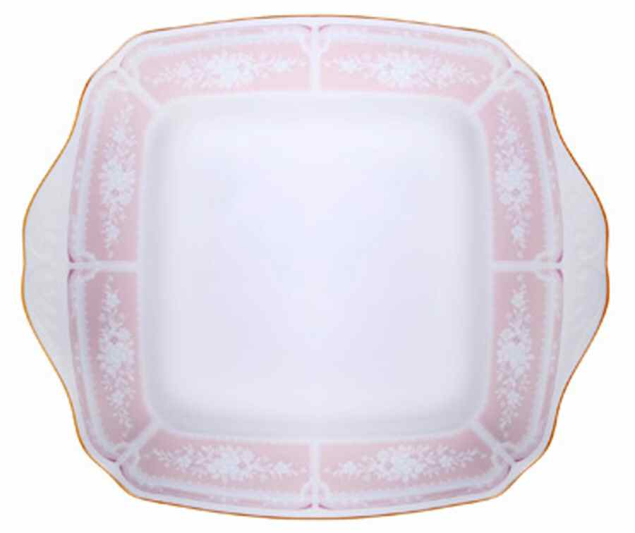 Lacewood Gold Pink Party/Serving/Chip & Dip Plate by Noritake-1