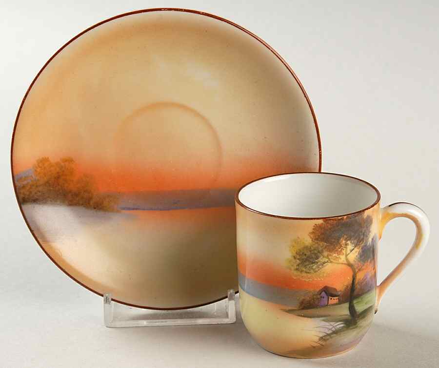 N3954 Flat Demitasse Cup & Saucer Set by Noritake-1