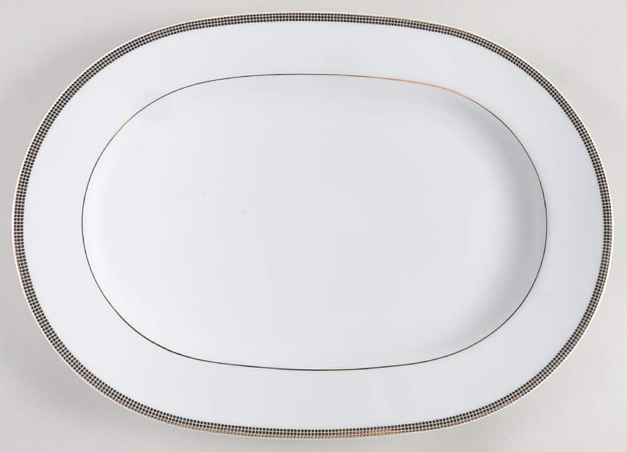 Pembroke Gold 14" Oval Serving Platter by Noritake-1