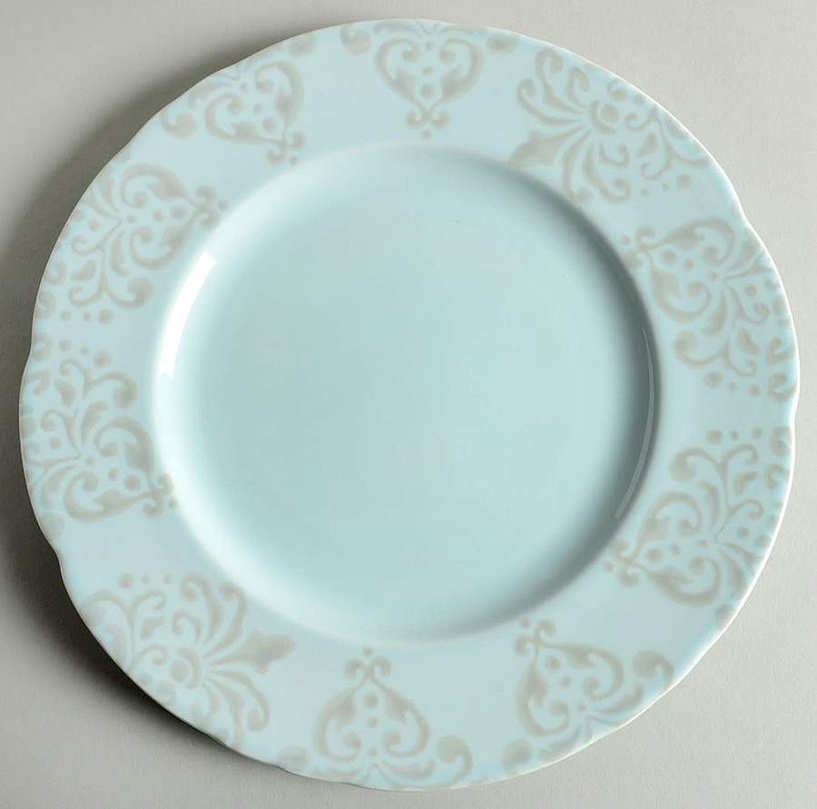 Damask Ice Blue Dinner Plate by Noble Excellence-1