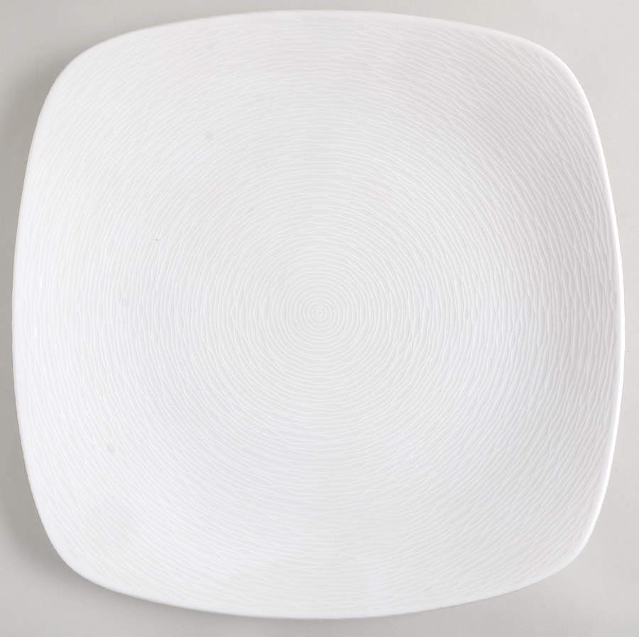 WoW Swirl (White on White) 12" Square Serving Platter by Noritake-1