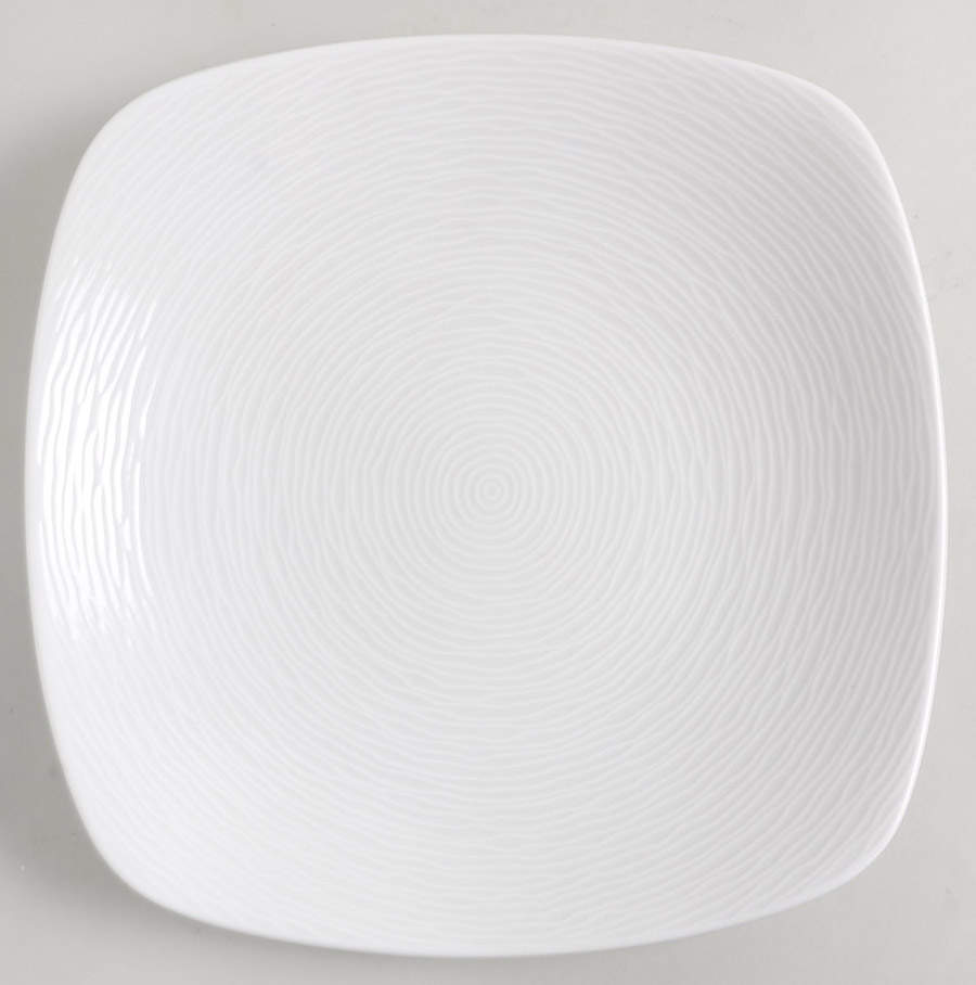 WoW Swirl (White on White) Square Salad Plate by Noritake-1
