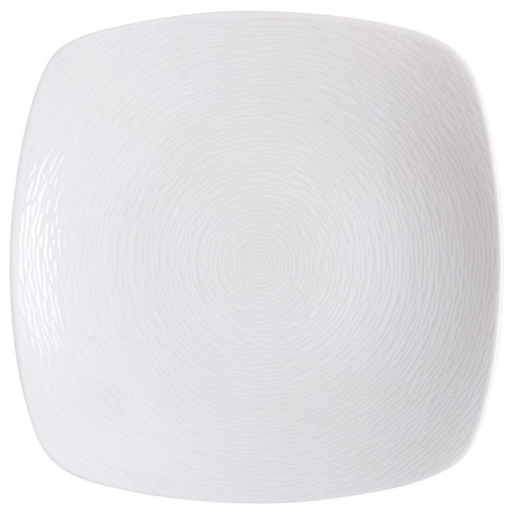 WoW Swirl (White on White) Square Dinner Plate by Noritake-1