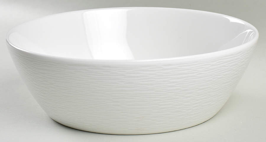 WoW Swirl (White on White) 10" Round Vegetable Bowl by Noritake-1
