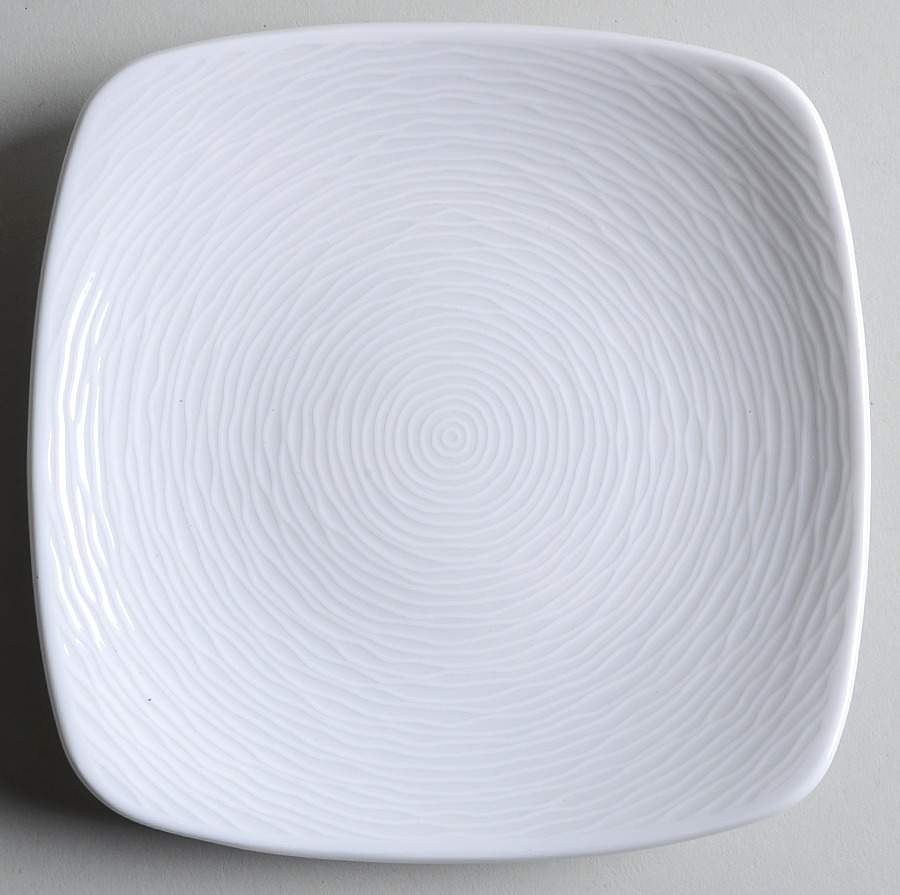 WoW Swirl (White on White) Square Appetizer Plate by Noritake-1