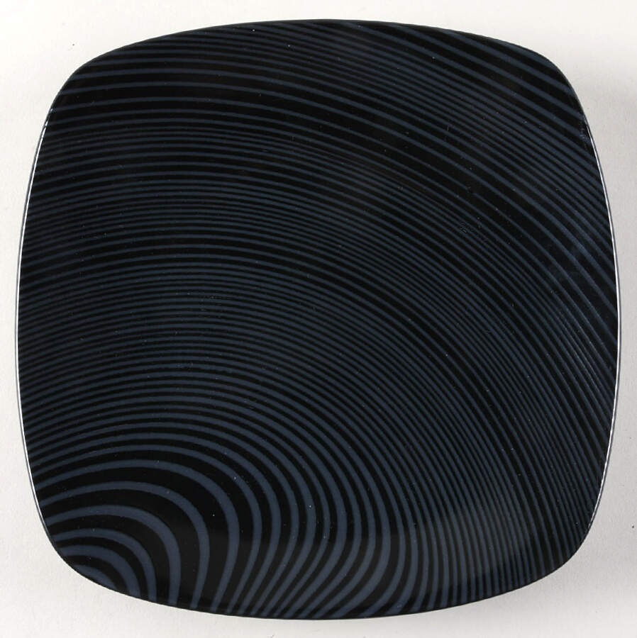 BoB Swirl (Black on Black) Square Salad/Dessert Plate by Noritake-1