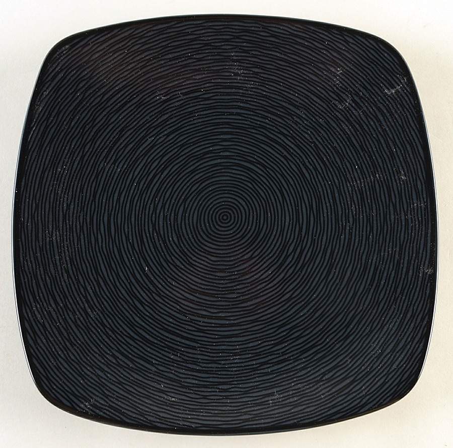 BoB Swirl (Black on Black) Square Dinner Plate by Noritake-1