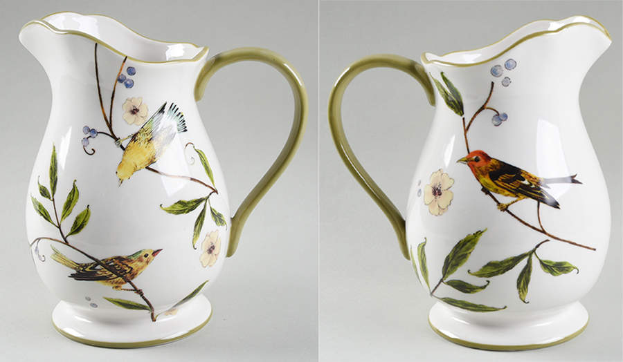 Bird Garden Large Pitcher by Noble Excellence-1