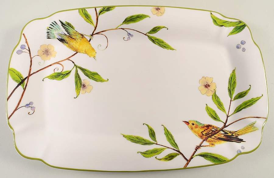 Bird Garden 16" Rectangular Serving Platter by Noble Excellence-1