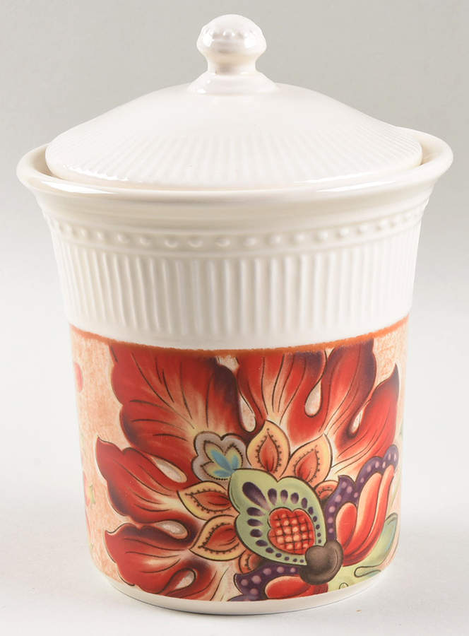 Majestic Floral Small Canister & Lid by Noble Excellence-1