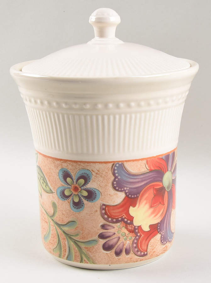 Majestic Floral Large Canister & Lid by Noble Excellence-1
