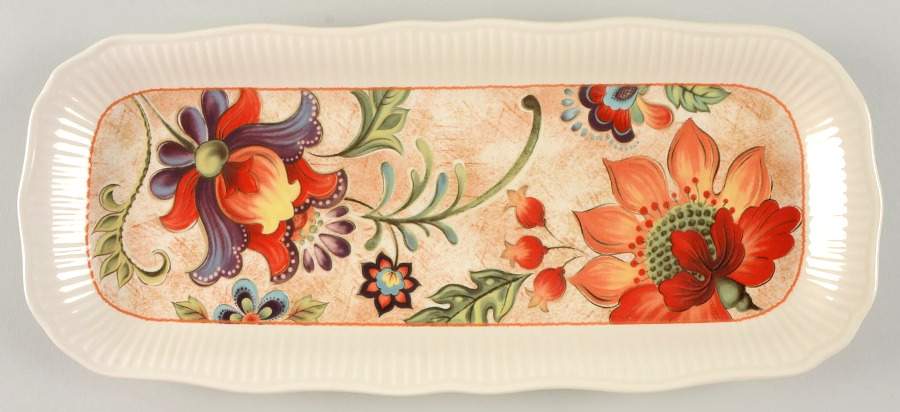 Majestic Floral Tray Only for 3 Bowl Condiment Set by Noble Excellence-1