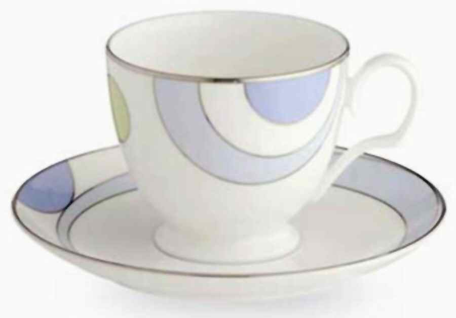 Cosmic Blue Footed Cup & Saucer Set by Noritake-1