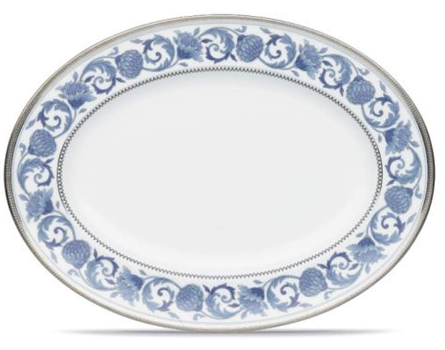 Sonnet in Blue 16" Oval Serving Platter by Noritake-1