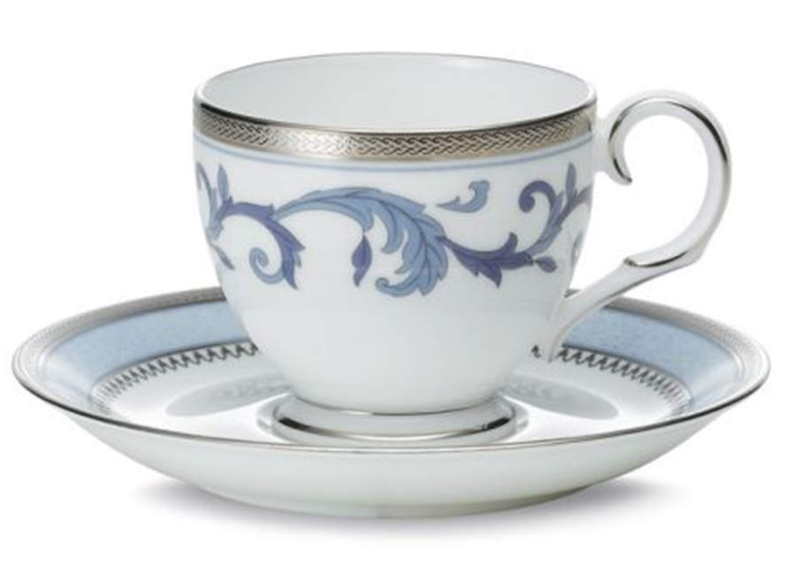 Sonnet in Blue Footed Demitasse Cup & Saucer Set by Noritake-1