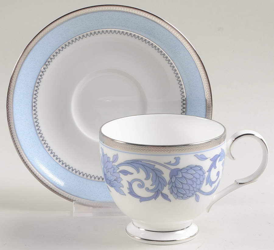 Sonnet in Blue Footed Cup & Saucer Set by Noritake-1
