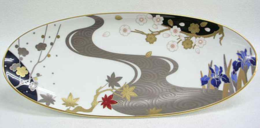 Ayaminamo 14" Oval Serving Platter by Noritake-1