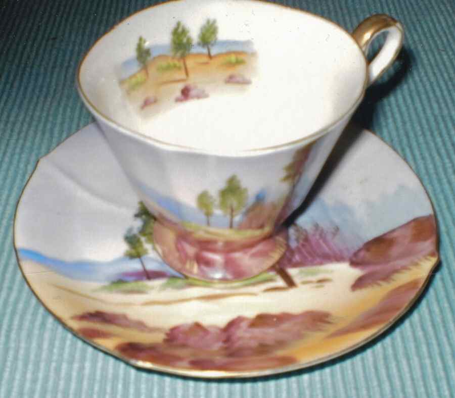 Ledgepole Pine Footed Cup & Saucer Set by Norcrest-1