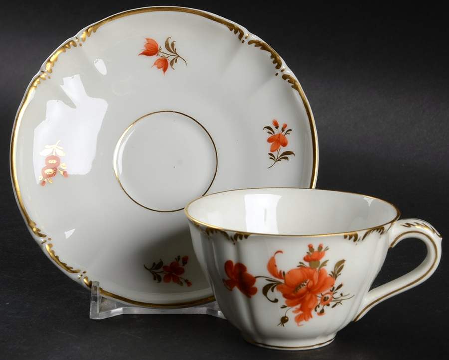 2054 Flat Demitasse Cup & Saucer Set by Nymphenburg-1