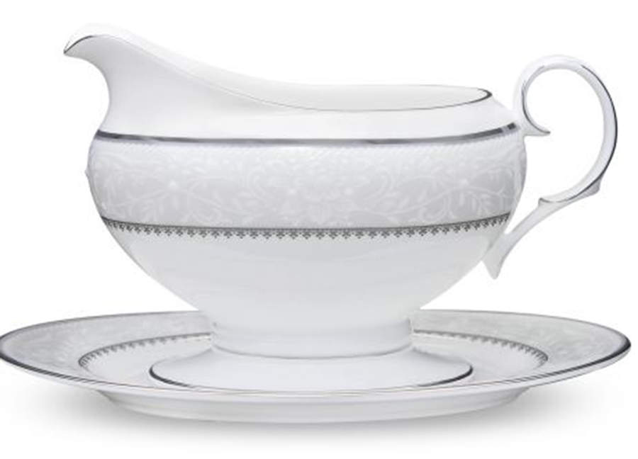 Brocato Gravy Boat & Underplate (Relish/Butter) by Noritake-1
