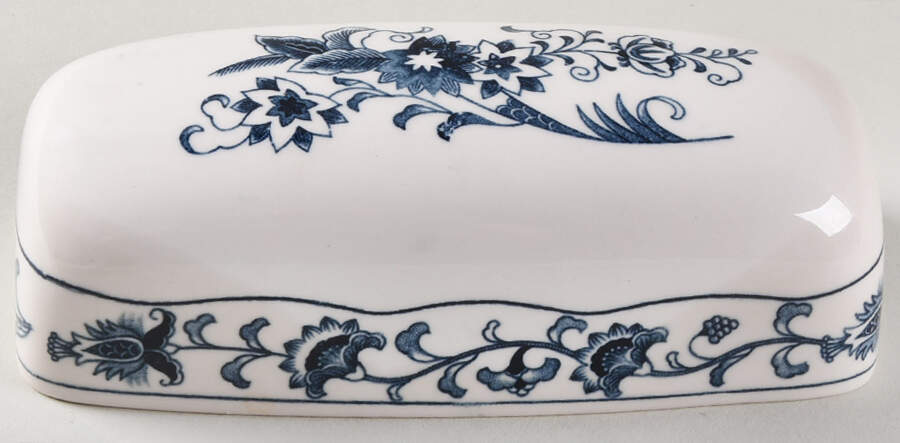 Ming Tree Blue (Fine Tableware Backstamp) 1/4 Lb Butter No Lid by Nikko-1