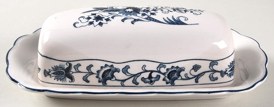 Ming Tree Blue (Fine Tableware Backstamp) 1/4 Lb Covered Butter by Nikko-1