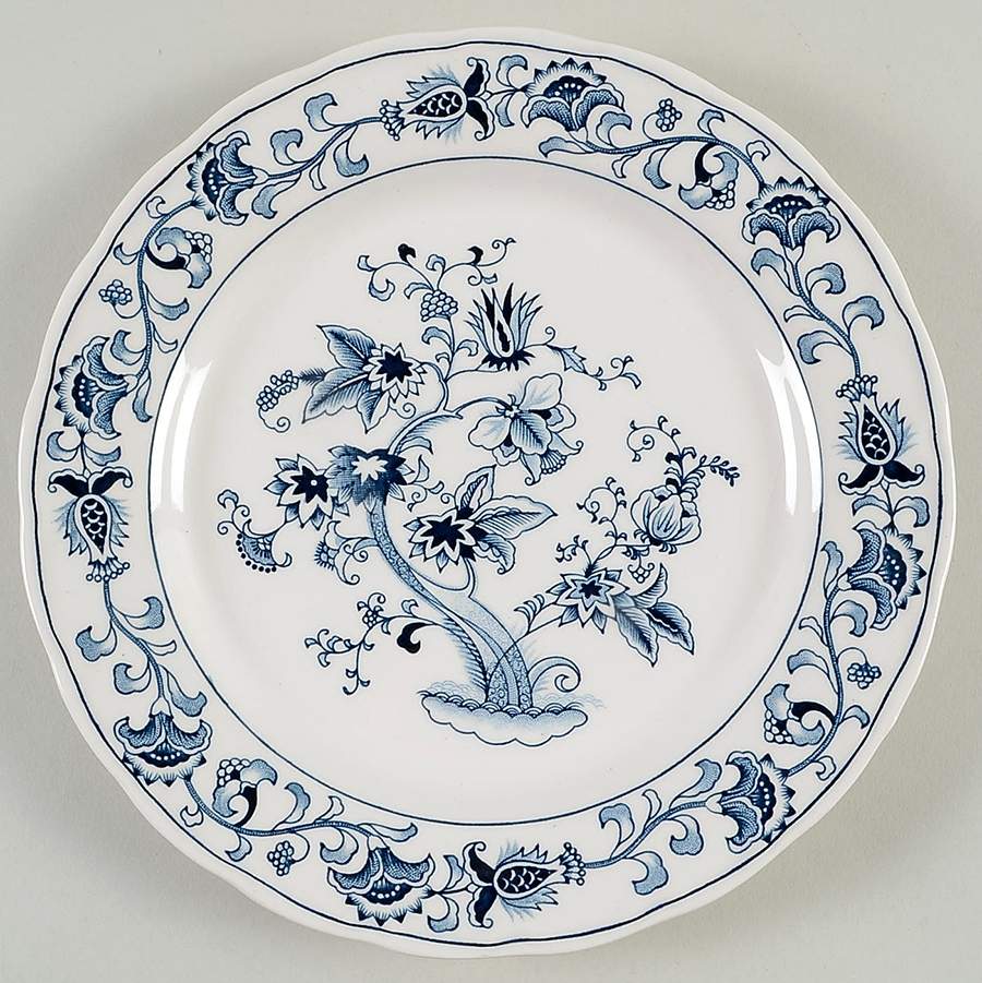 Ming Tree Blue (Fine Tableware Backstamp) Luncheon Plate by Nikko-1